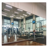 Vente flash : Plaque de verre miroir de sécurité argentée 5 mm 6 mm, certifiée CE, anti-explosion, durable, pour panneaux de miroir de salle de sport