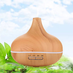 Humidificador de aire de grano de madera de 500ml, difusor de aceite esencial, generador de niebla fría ultrasónico eléctrico con ajuste de temporizador - Product Image 5