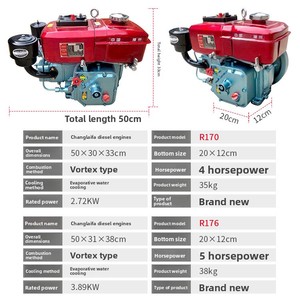 Chang laifa changzhou 4/5 mã lực máy kéo nhỏ xi lanh đơn động cơ <span class=keywords><strong>diesel</strong></span> r170/r176 làm mát bằng nước 380V ngang/dọc - Product Image 3