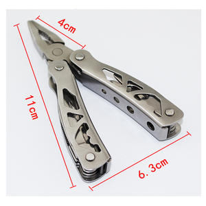 Pince multifonction en acier inoxydable, pliable, compacte, couteau et pince de camping d'extérieur avec étui, modèle Fak - Product Image 4