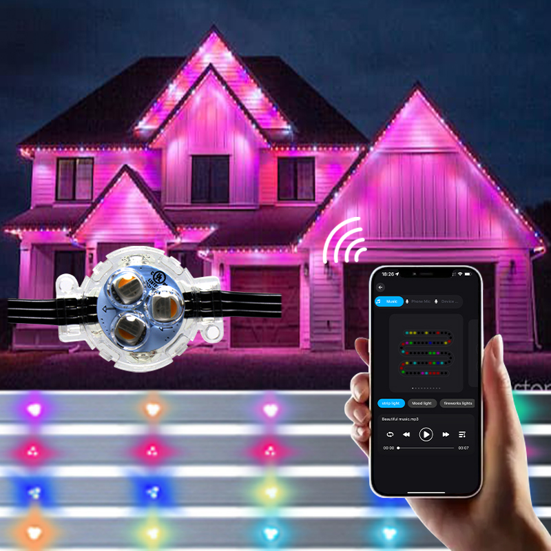 Смарт-светодиодная лента для UL RGB RGBW, пиксельный точечный свет, IP65, ПВХ корпус, Перманентный уличный Праздничный Рождественский светильник, строка низкого напряжения 12 В