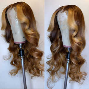 Peluca de cabello humano ondulado de 13x4 para <span class=keywords><strong>mujer</strong></span>, postizo de encaje frontal, color azul brillante, pelo Remy brasileño predespuntado con pelo de bebé - Product Image 6