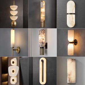 Lampe murale minimaliste nordique en marbre pour salon, ambiance haut de gamme, idéale pour chambre d'hôtel et chevet. - Product Image 2