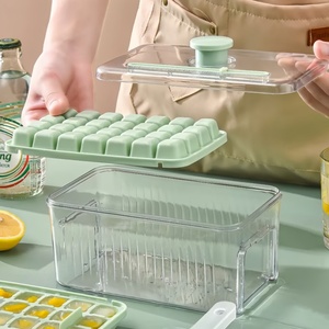 <span class=keywords><strong>Bac</strong></span> à glaçons à démoulage facile avec couvercle et pelle à glace, 28 cavités, <span class=keywords><strong>bac</strong></span> à glaçons en <span class=keywords><strong>plastique</strong></span> pour congélateur avec récipient, pour rafraîchir les boissons - Product Image 4