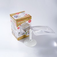 Support rotatif à 360 degrés, amplificateur d'écran, loupe pliable avec lumière pour la lecture sur bureau, matériau ABS