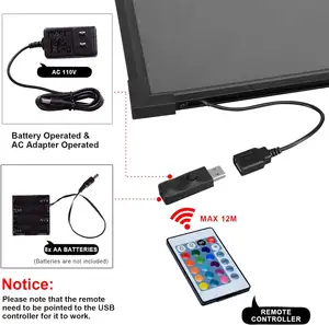 Illuminated LED Message Writing Board Sign Board with Remote Control Frame and Display 26 Flashing Modes Light Up Board