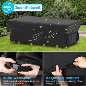 Patio Bàn Ghế Set Bìa Bền Hình Chữ Nhật Đồ Nội Thất Bìa Gió Bụi Bằng Chứng Chống Uv Đồ Nội Thất Ngoài Trời Bìa Không Thấm Nước - Product Image 4