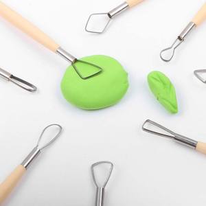 Kit de sculpture en <span class=keywords><strong>argile</strong></span> Keep Smiling, outils de sculpture à la cire à double extrémité, manche en plastique, outils de sculpture en céramique, outils de sculpture en <span class=keywords><strong>argile</strong></span>, fil plat - Product Image 3
