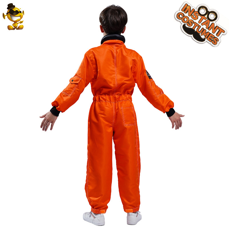 Disfraz de Astronauta Naranja con Insignia para hombre