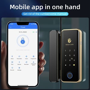 QLEUNG G11S Glass Door <b>Lock</b> With Fingerprint And Password <b>Smart</b> <b>Lock</b> For Sliding Door - Product Image 3