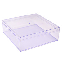 Grande Vitrine de Comptoir Carrée en Acrylique de 25 cm, Boîtes d'Emballage pour Pâtisseries, Biscuits et Tiramisu, Conteneur à Usage Industriel Alimentaire