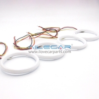 Feux de jour LED Angel Eyes multicolores RGB en coton avec clignotants jaunes pour phares de voiture universels