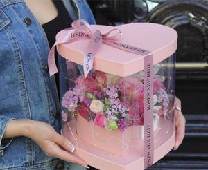 Hộp quà tặng hình trái tim gấp được ngày Valentine chất lượng cao, số lượng đặt hàng tối thiểu thấp, có cửa sổ PVC trong suốt, sẵn hàng - Product Image 1