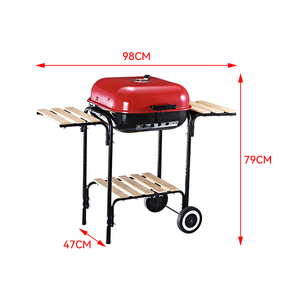 OEM venta al por mayor carro hogar al aire libre jardín fiesta carbón <span class=keywords><strong>barbacoa</strong></span> parrillas Hamburgo estilo cuadrado parrillas de <span class=keywords><strong>barbacoa</strong></span> fácil de mover - Product Image 6