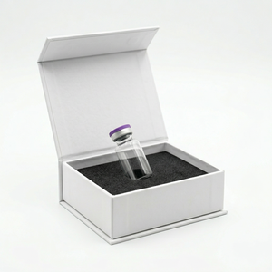 Boîte d'emballage magnétique rigide professionnelle pour flacon unique, idéale pour l'échantillonnage et le stockage de peptides de haute valeur en recherche. - Product Image 2