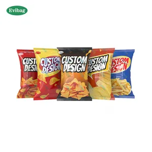 Custom Printing Laminated Fin Lap Seal Bag Pouch Puffs Food Popcorn Potato Bugles Corn Chips Packaging Bag