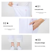 Pantalon d'infirmière élastique quatre saisons pour femmes blanc bleu antistatique épaissi pantalon de travail doublé polaire automne uniformes d'hôpital