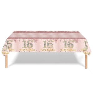 1 Paquete de Decoración para Fiesta de <span class=keywords><strong>Cumpleaños</strong></span> Número 13-<span class=keywords><strong>70</strong></span> en Oro Rosa, con Mantel Desechable - Product Image 4