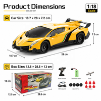 Voiture télécommandée de drift 1/18, série avec styles Lamborghini sous licence, pour les magasins de jouets RC et les acheteurs RC en gros sur le marché mondial