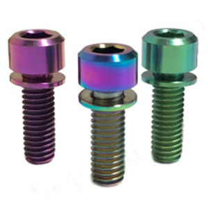 Titan vít M3 M5 M6 M8 x 1.25x20mm 10mm 65mm Pitch 1.0mm <span class=keywords><strong>ti</strong></span> <span class=keywords><strong>Hex</strong></span> ổ cắm Allen cap đầu bu lông cho đường xe đạp ghế din913 - Product Image 2