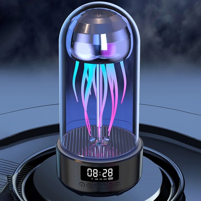 Bluetooth-Compatible Wireless Lighting Speaker with Colorful Light Smart Jellyfish Speaker Subwoofer for Bedroom Decoration