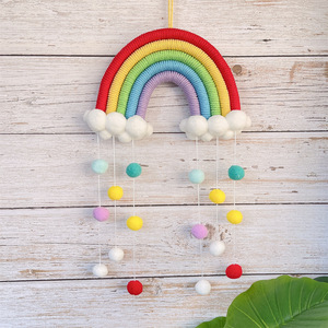 Ornement arc-en-ciel suspendu, décoration arc-en-ciel en macramé faite à la main <span class=keywords><strong>pour</strong></span> la <span class=keywords><strong>chambre</strong></span> de bébé, décoration <span class=keywords><strong>murale</strong></span> <span class=keywords><strong>pour</strong></span> <span class=keywords><strong>chambre</strong></span> d'enfant - Product Image 4
