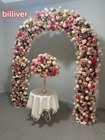 Arche de fleurs artificielles de 2*2,4 m, décoration de scène de coulisses, cadre en fer, présentoir de roses, vitrines de fleurs, salle d'exposition