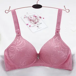 Low price stock New Type Middle-aged And Elderly Large Size Underwear Mother Without Steel Ring Bra women wireless bra