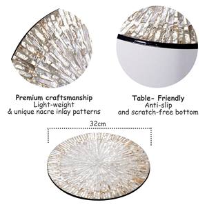 Mantel Individual de nácar seleccionado superior, con incrustaciones de Mantel Individual Capiz, regalo único, mantel Individual redondo hecho a mano adecuado para restaurante - Product Image 3