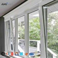 Fenêtre à bascule AMJ Tilt 24 certifiée, prix usine, pour villa résidentielle, en aluminium, avec triple vitrage Low-E, modèle USA