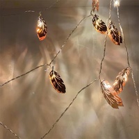 Guirlande lumineuse LED à piles en métal de 1m/2m/3m/5m pour décoration extérieure de maison et de fêtes - Blanc chaud à intensité variable
