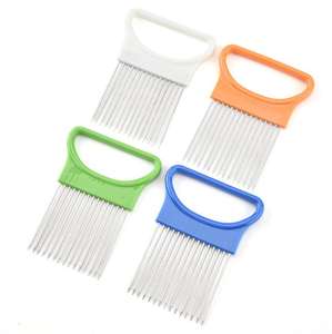 En gros O346 Acier inoxydable et plastique, Coupe-légumes facile à utiliser, Coupe-tomates, Aiguille à viande, Fourchette porte-oignon - Product Image 2