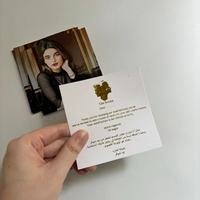 Kartu Nama Bisnis Cetak Logo Foil Emas Mewah Custom Dengan Desain Anda Sendiri Kartu Ucapan Terima Kasih untuk Printer Usaha Kecil