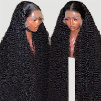 Perruque de cheveux humains bouclée de 30 pouces avec dentelle frontale 13x6 HD, perruque frontale complète HD Water Wave pré-épilée en promotion
