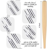 Ensemble de 11 pointes de stylo à encre G en acier inoxydable pour dessin et calligraphie avec support en bois pour l'écriture, la peinture et la signature
