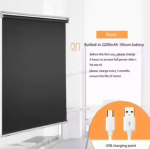 Persianas Eléctricas Inteligentes para el Hogar, <span class=keywords><strong>Tubo</strong></span> de Plástico Blanco de 38 mm, Horizontales, para Ventanas Octogonales, Certificación CE, USB Integrado, Batería de Litio - Product Image 3