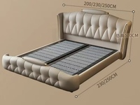 2026 Modernes Günstiges Massivholz-Bettgestell mit Aufbewahrungsboxen Schlafzimmer-Set Lederbezogenes Softbett mit Stauraum Kingsize-Bettgestell Gepolstertes Bett