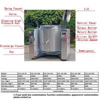 Machine De Cuisson à Cuire Pour Faire La Cuisine Melangeur A Sauce 200l Bouilloire Confiture Marmites De Cuisson Industrielles