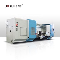 Torno CNC automático de servicio medio y gran tamaño para mecanizado de metales, con sistema de control GSK y bancada de guías lineales horizontales.