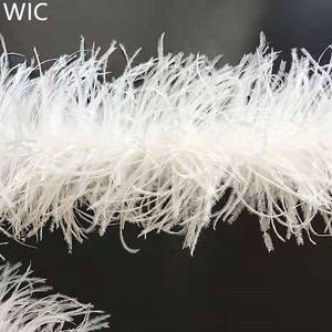 3 Ply Bleached <strong>White</strong> Wedding Ostrich <strong>Feather</strong> <strong>Boas</strong> Trimming Fluffy <strong>Feather</strong> Trim for Party Costume Dress Decoration - Product Image 5
