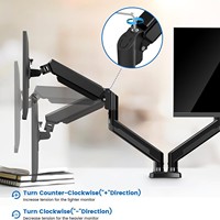 Support de moniteur d'ordinateur à ressort à gaz réglable Support de moniteur à double bras pouvant contenir de 4.4 à 17.6 lb et des écrans de 13 à 32 pouces