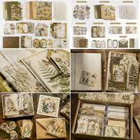 Kit de Journal Créatif Vintage Botanique en Gros pour OEM avec Autocollants, Papiers, Étiquettes en Vélin et Enveloppes