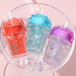 <span class=keywords><strong>USHAS</strong></span> - Brillo Labial Líquido al por Mayor, Mini, Bonito, en Forma de Vaso con Pajita, Base Vegana, Hidratante, Transparente, Aceite Labial - Product Image 2