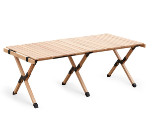 Customized Modern Eco-friendly Outdoor Camping <b>Table</b> Foldable <b>Portable</b> Storage Bamboo Wood Park - Product Image 1
