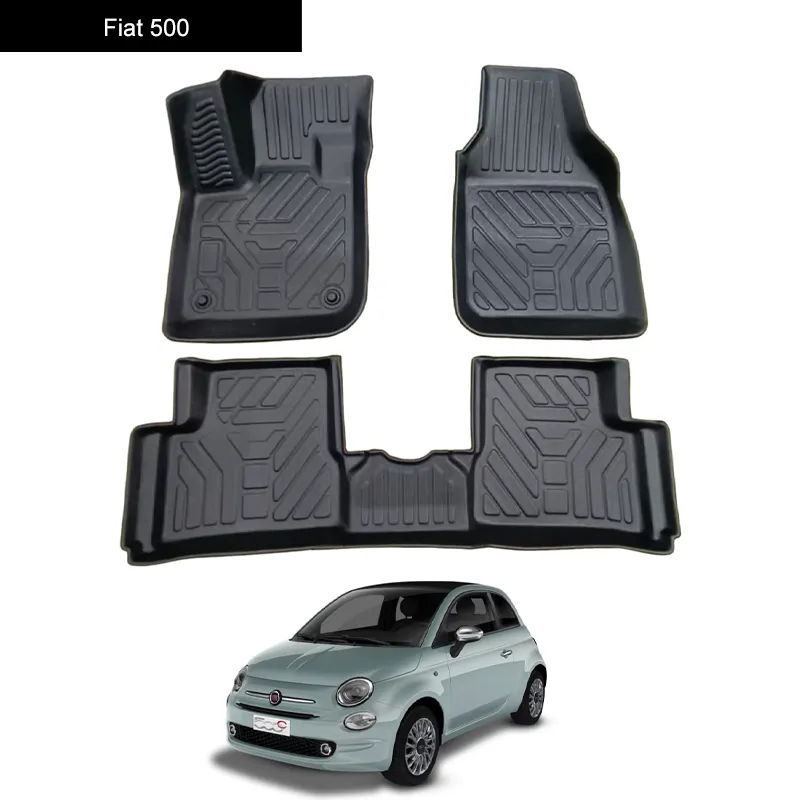 Professionele Productie Anti-Slip Luxe 4 Stuks Auto Voet Vloermatten Voor Fiat 500