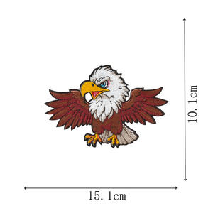 铁在大型刺绣高级摩托车骑士徽章双枪鹰补丁 - Product Image 2
