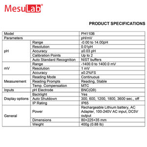 Testeur de <span class=keywords><strong>pH</strong></span> numérique portable pour aliments, eau, crème cosmétique, MesuLab Lab - Product Image 6