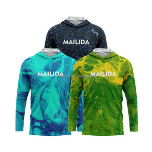 Chemises de pêche à manches longues pour hommes personnalisées, protection solaire UPF 50, vêtements de sport d'extérieur performants, jersey sublimé à capuche - Product Image 1