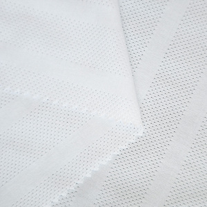 Thiết Kế Mới Bán Buôn Khô Phù Hợp Wicking 100% Polyester Sọc Thô Jacquard Bird Eye Lưới Thể Thao Vải - Product Image 2