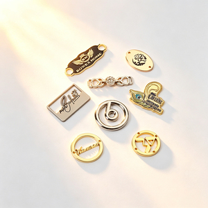 Custom Engraving Metal <b>Name</b> Tags Private Brand Sewable Metal Logo Plates Decorative Metal <b>Labels</b> for Bags & Garments - Product Image 2